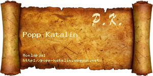 Popp Katalin névjegykártya